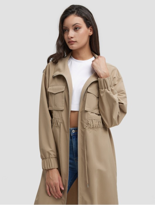 Long Side-slit Thin Trench Coat