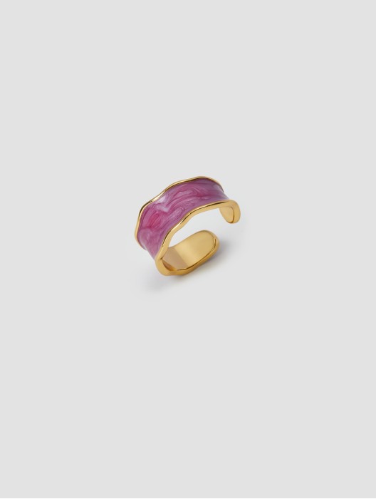 Enamel Charm Open Ring