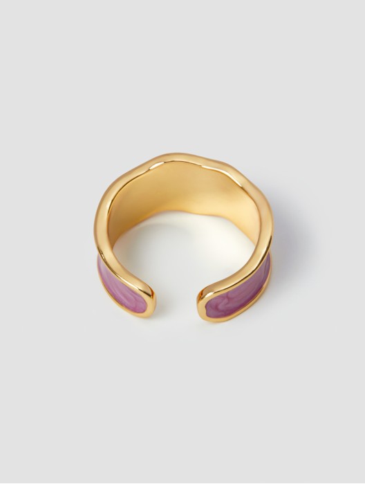 Enamel Charm Open Ring