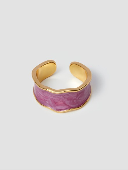 Enamel Charm Open Ring