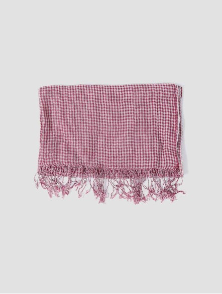 Versatile Linen Fringe Plaid Scarf