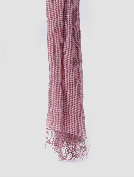 Versatile Linen Fringe Plaid Scarf