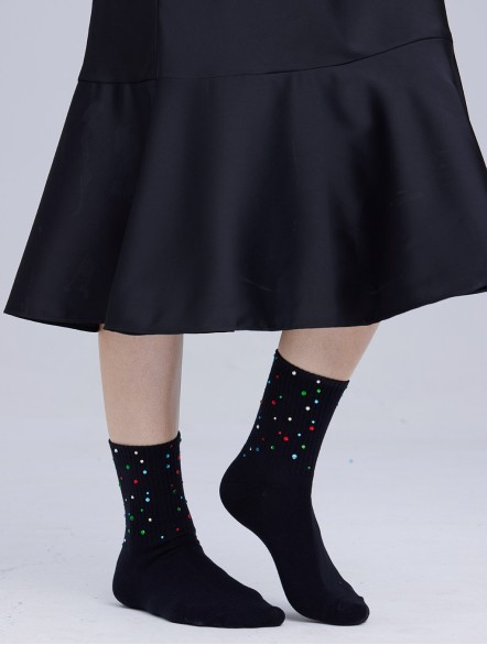 Glitter Embellished Crystal Socks