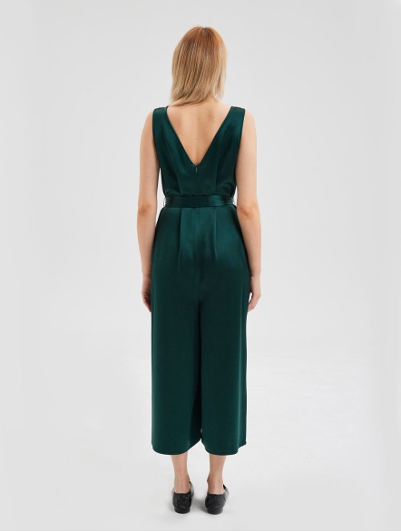 V-Neck Belted Jumpsuit