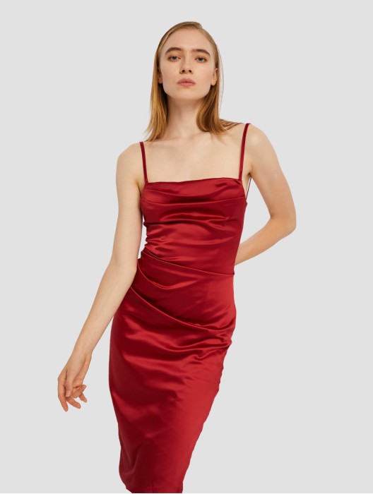 Red Satin Dress