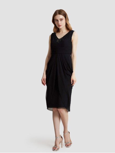 V-Neck Sleeveless Formal Dress