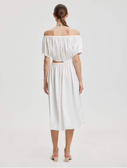 Asymmetric Cut-Out Waist Dress