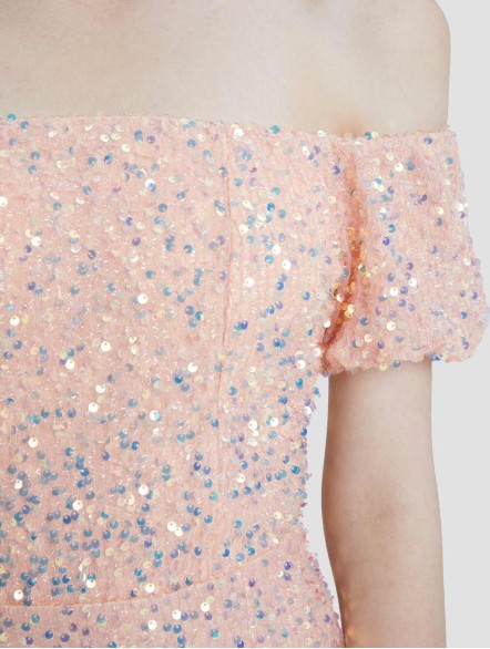 Off-the-shoulder Sequin Dress