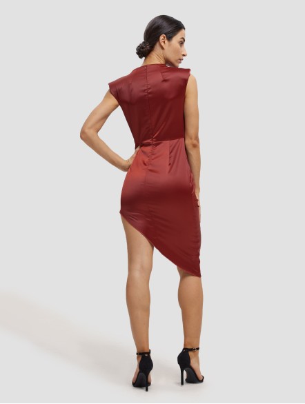 Sleeveless Asymmetrical Draped Dress