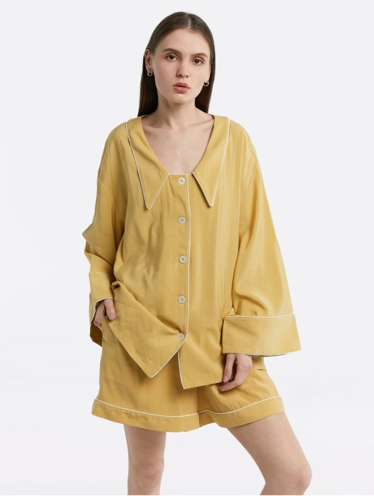 Point Collar Pajama Shirt