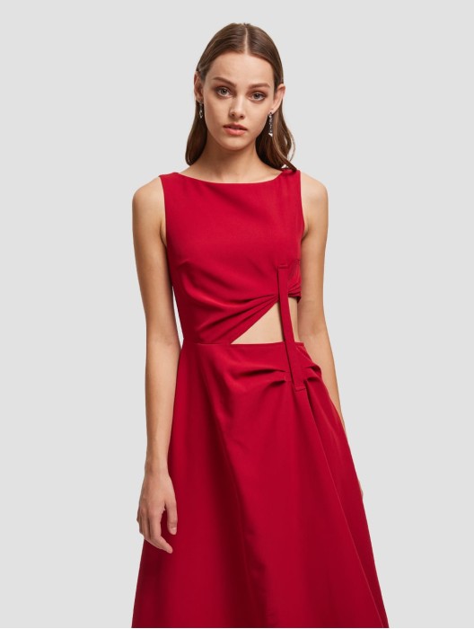 Sleeveless Sabrina Neck Dress