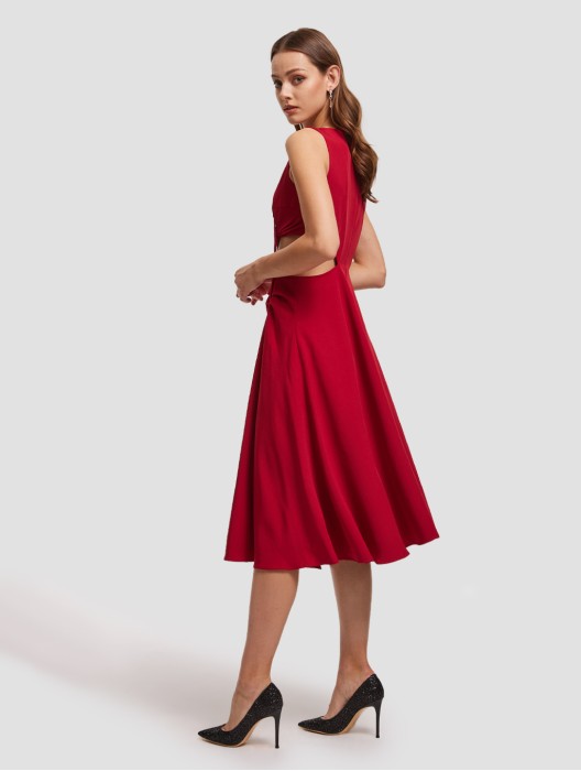 Sleeveless Sabrina Neck Dress