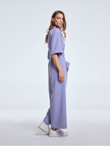 Midi Jumpsuit with Snap Fastener