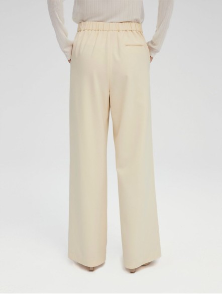 Wide Tuck Wool-blend Pants