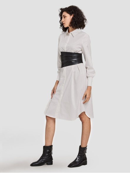 Corset Belted Shirt Dress