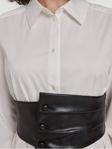 Corset Belted Shirt Dress