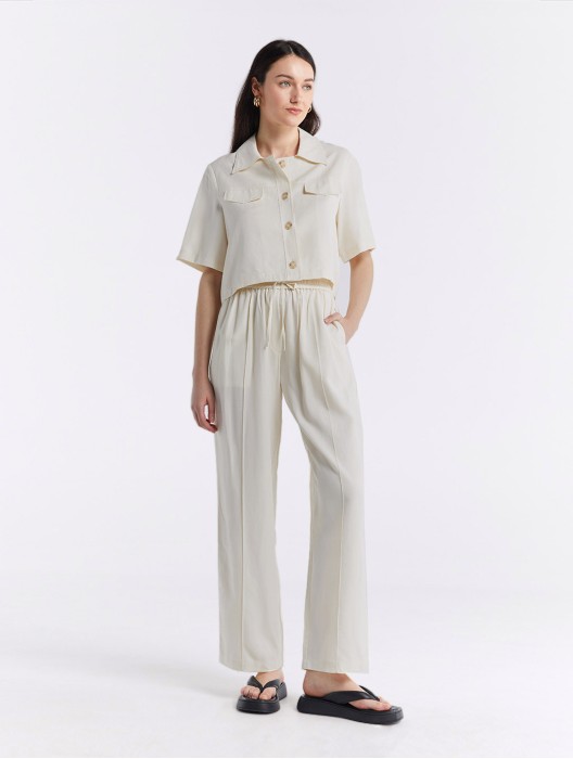 Linen Blend Shirt & Pants Set