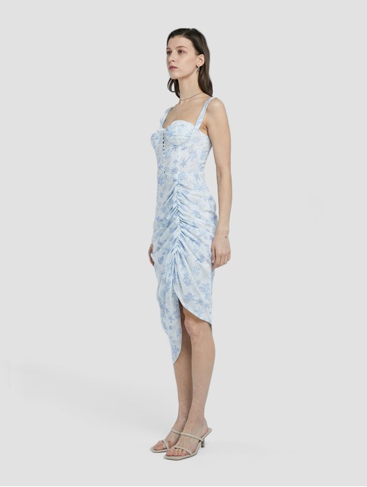 Airy Printed Corset Slip Dress