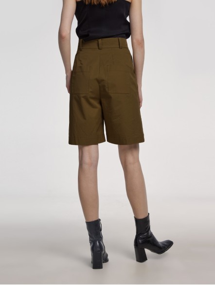 Off-center Pure Cotton Shorts