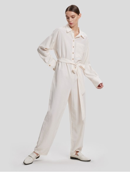 Straight Belted Jumpsuit