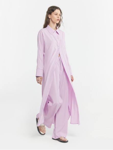 Long Shirt and Pants Three-Piece Set