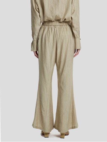 Crimped Texture Flared Trousers