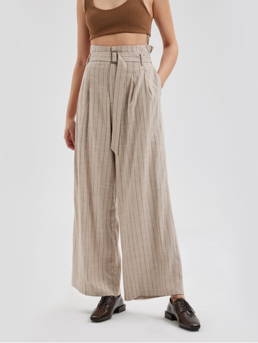 Stripe Belted Trousers