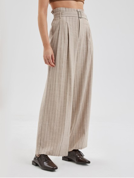 Stripe Belted Trousers