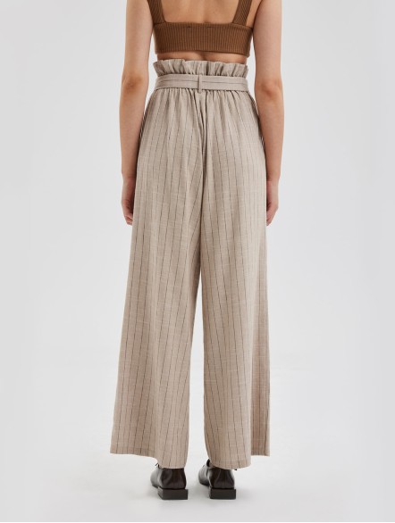 Stripe Belted Trousers