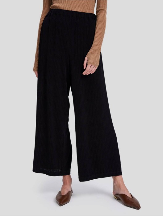 Pleated Wide-leg Cropped Trousers