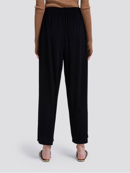 Pleated Wide-leg Cropped Trousers