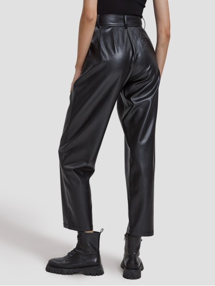 Faux Leather Tapered Pants