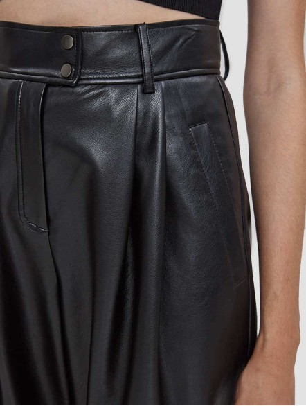 Faux Leather Tapered Pants