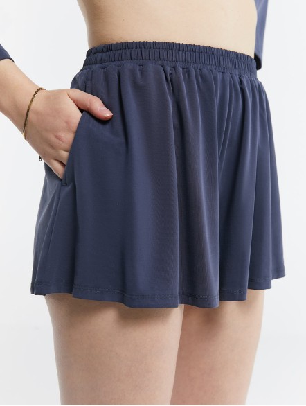 Pleated Stretchy Sweat Shorts