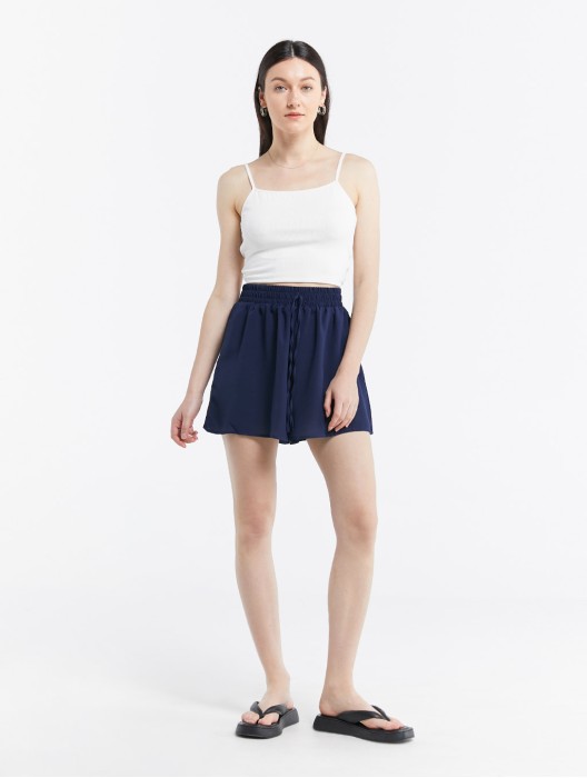 Ruffled Elastic Waist Culotte