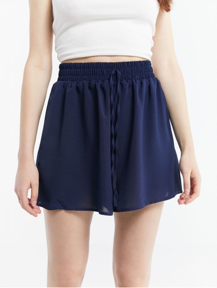 Ruffled Elastic Waist Culotte