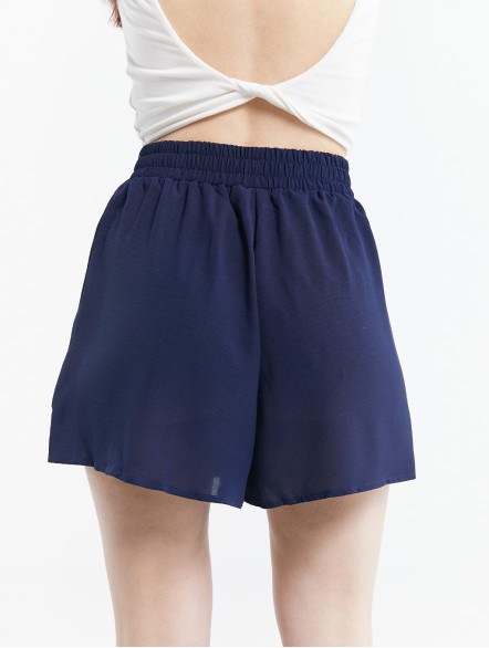 Ruffled Elastic Waist Culotte