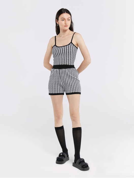 Houndstooth Top & Shorts Set