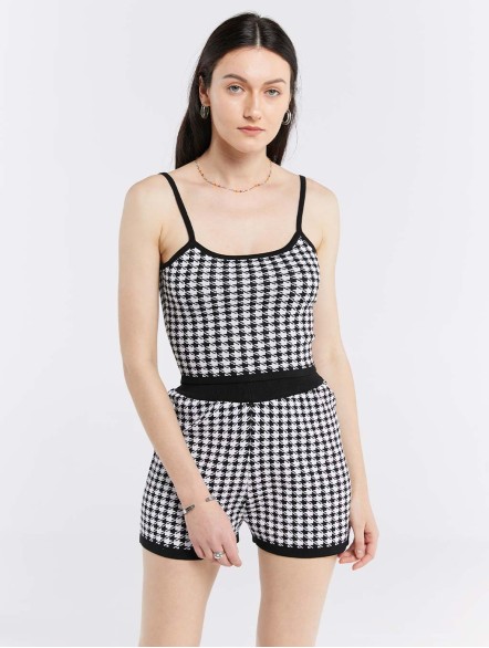 Houndstooth Top & Shorts Set