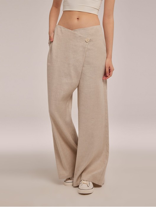 Asymmetric Wide Leg Pants