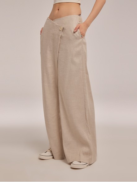 Asymmetric Wide Leg Pants