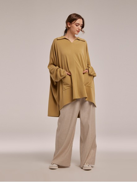 Asymmetric Wide Leg Pants