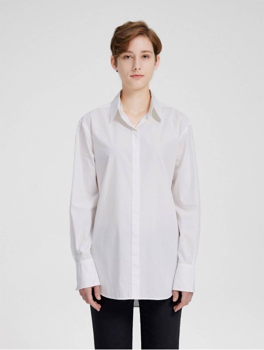 Clean Cotton Shirt With Removable Collar