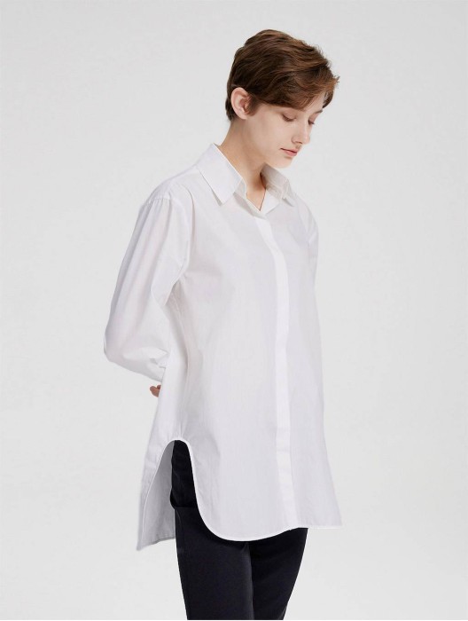 Clean Cotton Shirt With Removable Collar