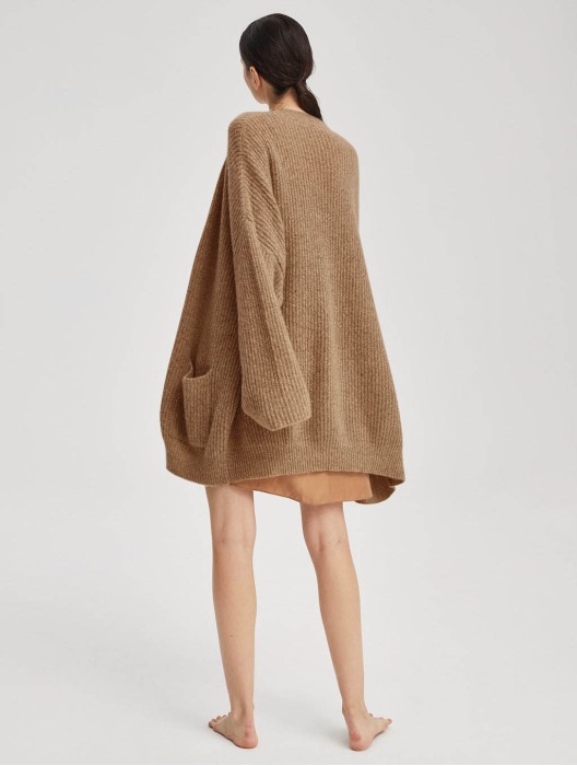 Oversized Camel Hair Blend Cardigan