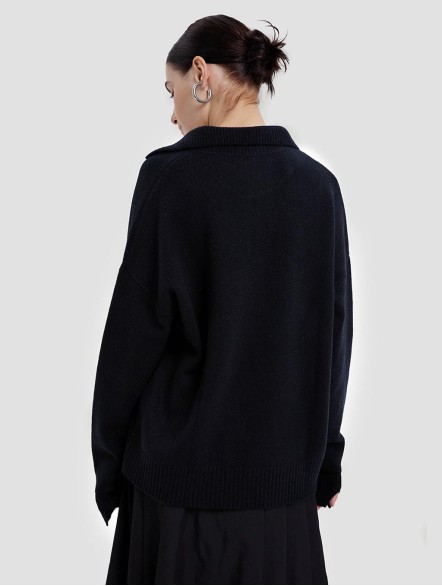 Ribbed Hem Cashmere Sweater