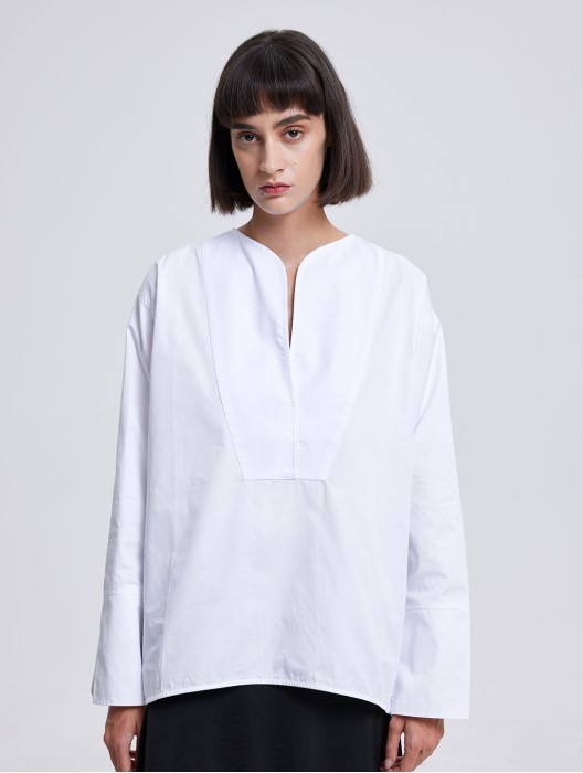 Round Collar Front Cut Shirt