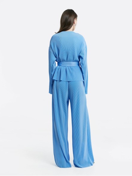 Pleated Longsleeve Top & Pants Set