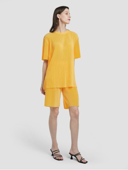 Pleated Chiffon T-shirt & Shorts Set