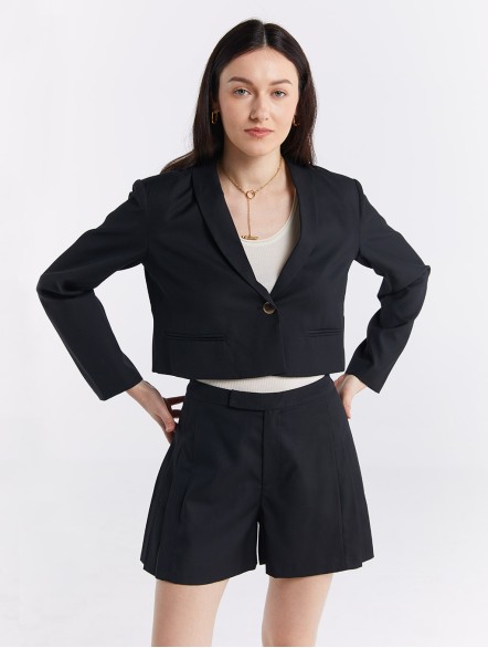 Single-breasted Cropped Blazer